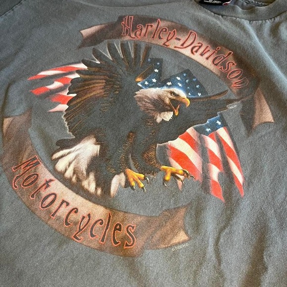 Vintage Harley Davidson grey cotton tee with eagle graphic  #biker #motorcycle - Picture 3 of 7